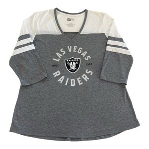 NFL Team Apparel Women’s Las Vegas Raiders 3/4 Sleeve Shirt Size V-Neck Size XL